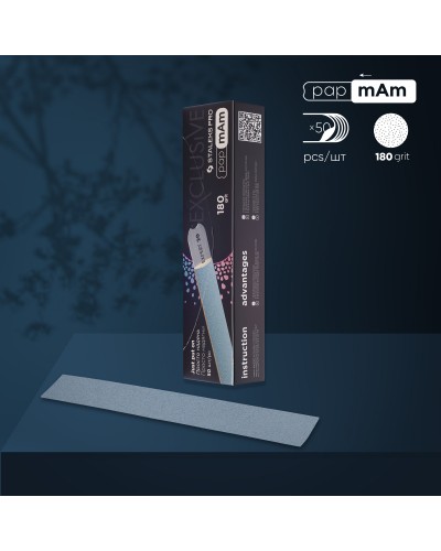 Limas papmAm desechables para base lima de uñas recta EXCLUSIVE 22 180 grit (50 pcs)