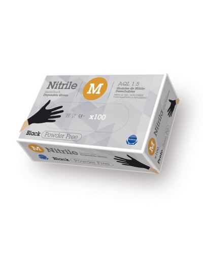 Disposable Nitrile Rubber Glove G.Touch Black 3,5Gr. Size M