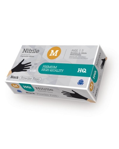 Disposable Nitrile Rubber Glove G.Touch HQ Black 7,0Gr. Size M