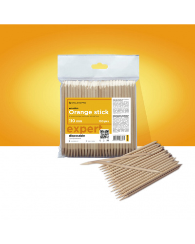 Palito de naranjo STALEKS PRO EXPERT para manicura 110 mm (100 pcs)
