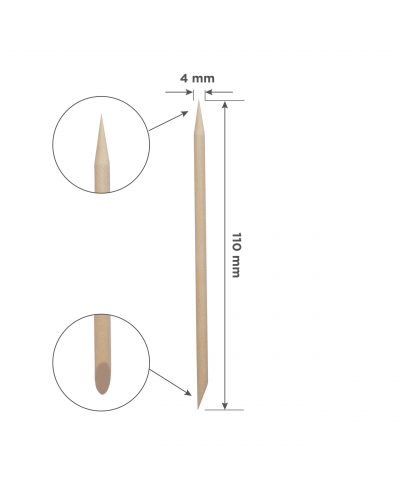 Palito de naranjo STALEKS PRO EXPERT para manicura 110 mm (100 pcs)