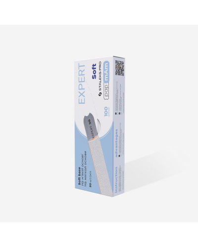 EXPERT 20 Straight Base Soft Disposable Files "Papmam" Grit 180, (25 Pcs) White